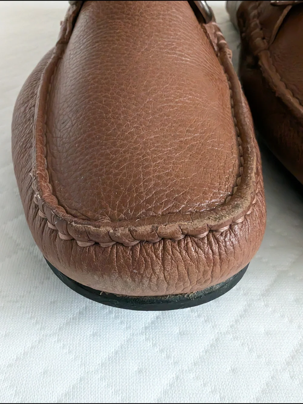 Marc Joseph Men's Chestnut Cognac Brown Leather Loafer Moccasin Buckle size 12